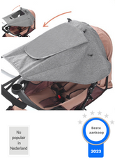 Grijs Zonnedoek kinderwagen - zonnescherm kinderwagen - schaduwdoek kinderwagen - universeel