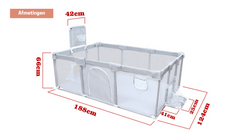 Grijs Grondbox inclusief voetbalgoal en basketbalnet 188x124cm