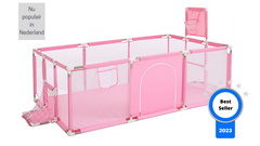 Roze Grondbox inclusief voetbalgoal en basketbalnet 188x124cm