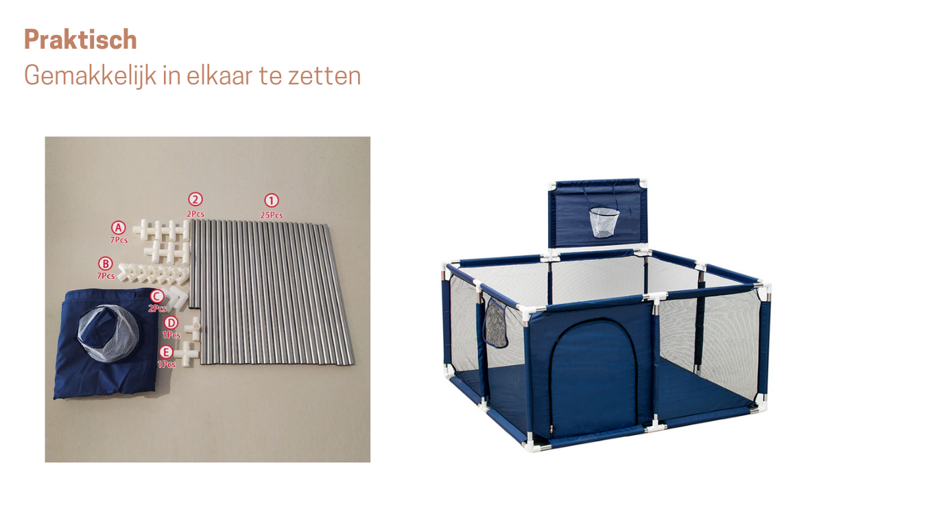 Blauw grondbox vierkant 124x124cm