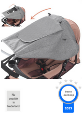 Grijs Zonnedoek kinderwagen - zonnescherm kinderwagen - schaduwdoek kinderwagen - universeel