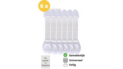 Kinderslot kastjes - Zelfklevend kinderslot - Dubbel op slot - Kinderslot op maat - Baby veiligheid - 6 stuks - Wit