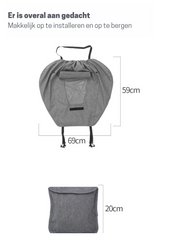Grijs Zonnedoek kinderwagen - zonnescherm kinderwagen - schaduwdoek kinderwagen - universeel