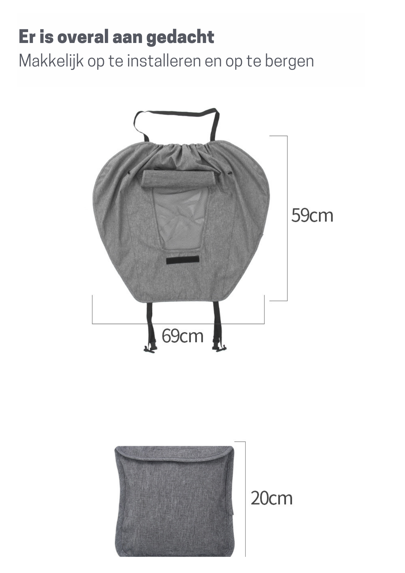 Zwart Zonnedoek kinderwagen - zonnescherm kinderwagen - schaduwdoek kinderwagen - universeel