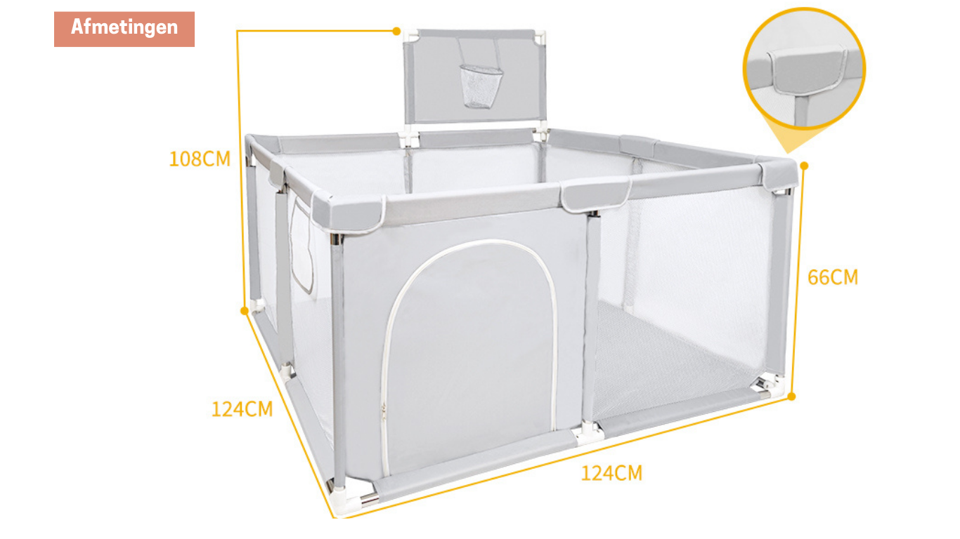 Grijs grondbox vierkant 124x124cm