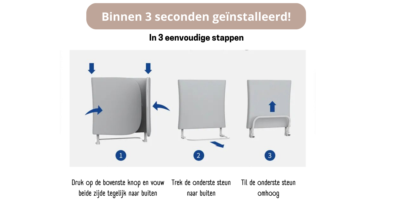 Bedhek opvouwbaar 120cm
