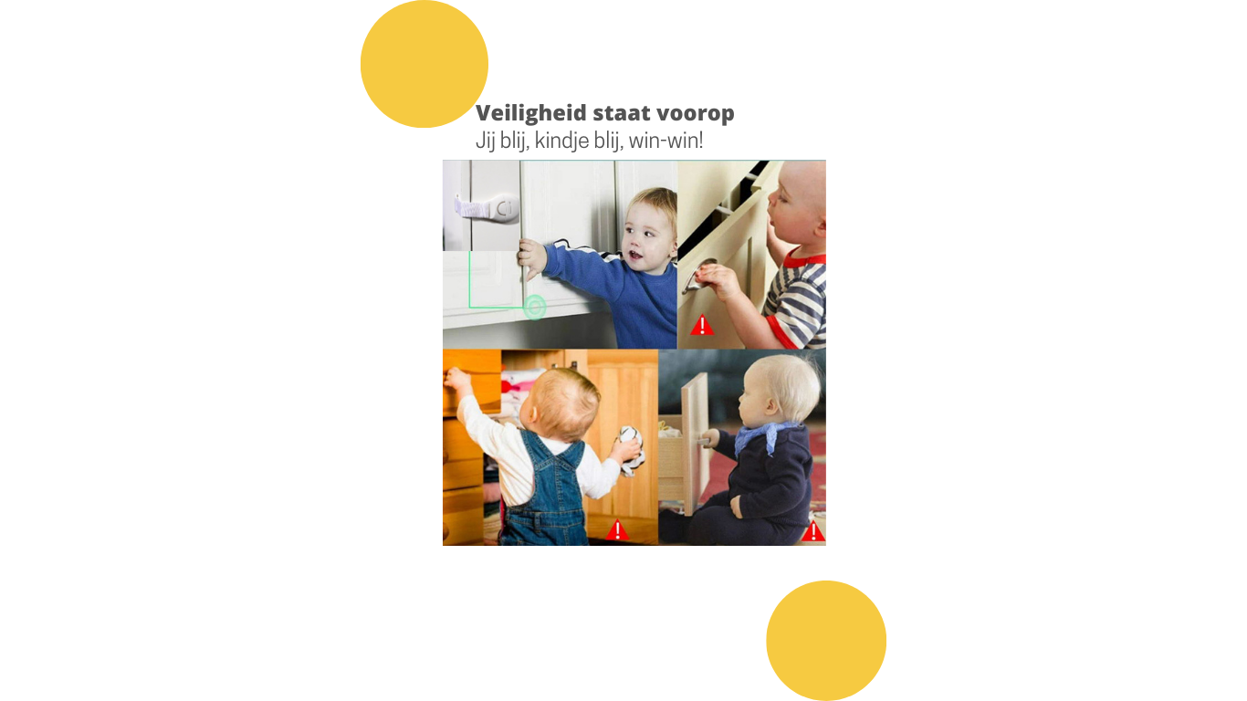 Kinderslot kastjes - Zelfklevend kinderslot - Dubbel op slot - Kinderslot op maat - Baby veiligheid - 6 stuks - Wit