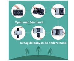 Zwart met groene print Verschoningsmatje voor Onderweg