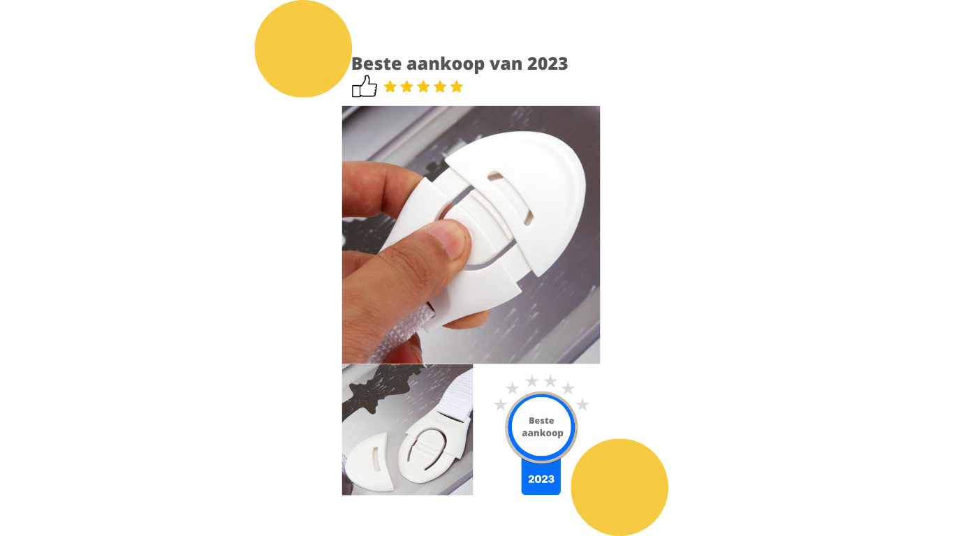 Kinderslot kastjes - Zelfklevend kinderslot - Dubbel op slot - Kinderslot op maat - Baby veiligheid - 6 stuks - Wit